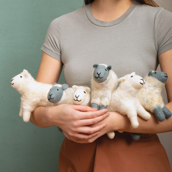 Hand Felted White Sheep Toys Mulxiply 