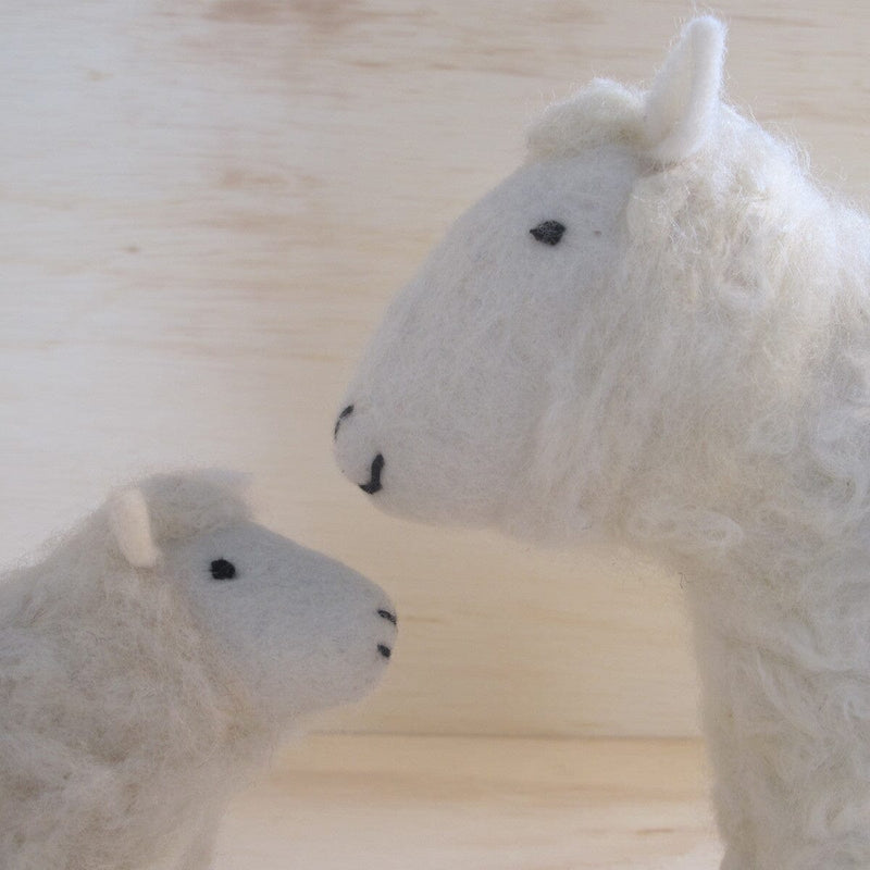 Hand Felted White Sheep Toys Mulxiply 