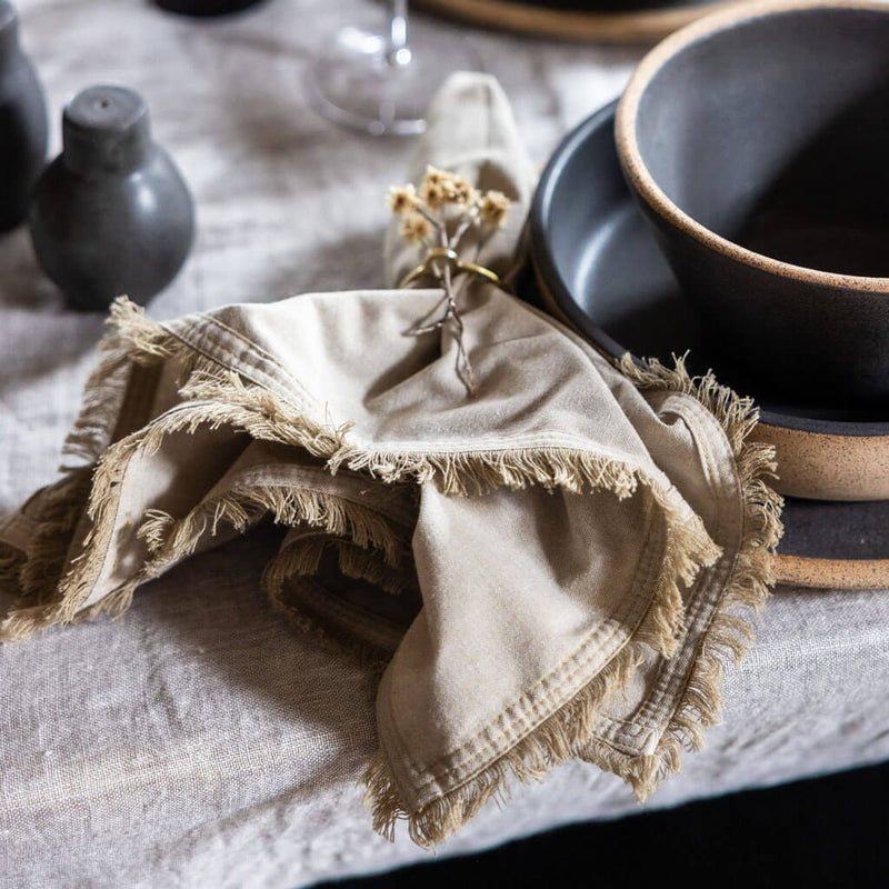 Handwoven Fringe Napkin Set Napkins Mulxiply 