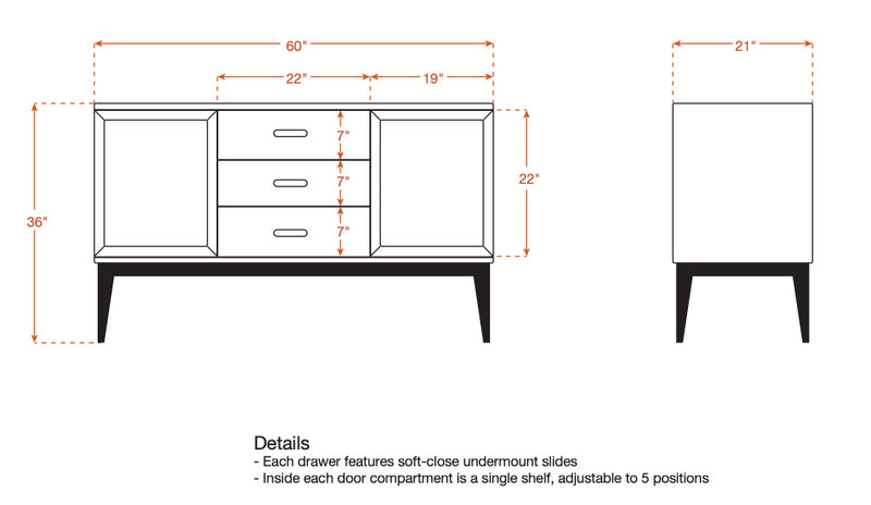 Harrison Credenza Media Consoles and Credenzas Medley 