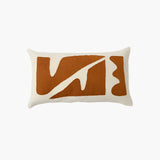 Henri Shapes Wool Throw Pillow Cover Lumbar Pillows Leah Singh Cognac 