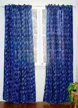 Ichcha Blue Floral Window Curtain - Lana Ichcha 