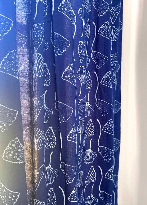 Ichcha Blue Floral Window Curtain - Lana Ichcha 