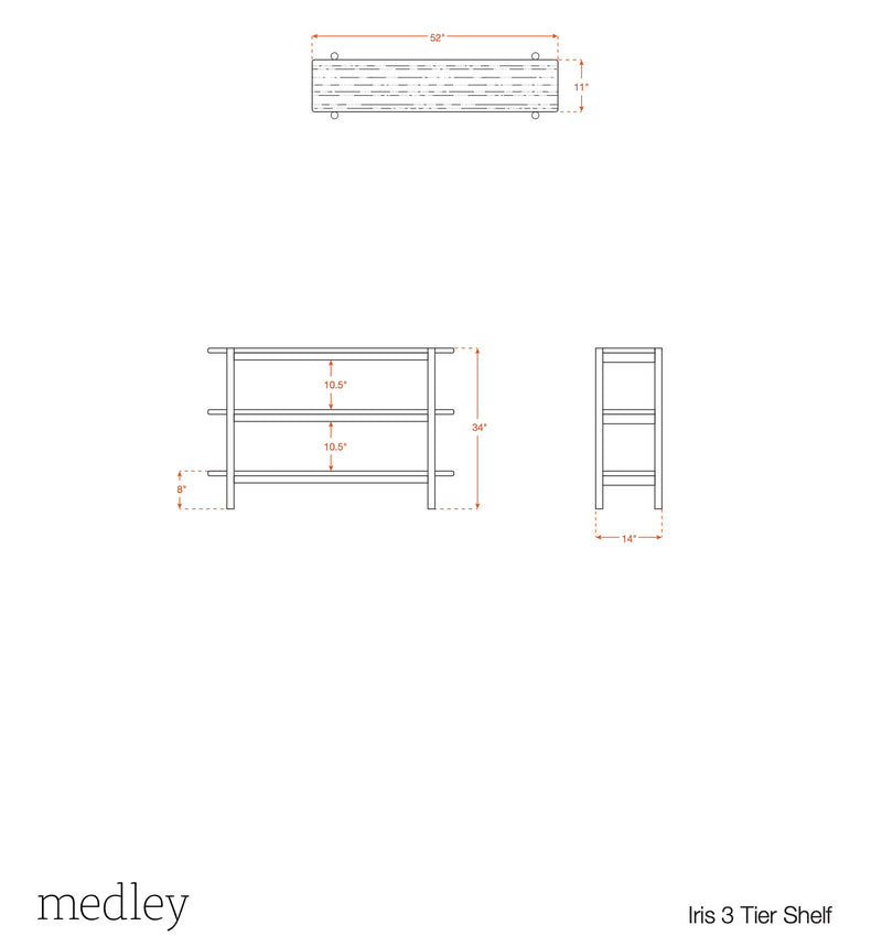 Iris 3 Tier Shelf Shelves Medley 