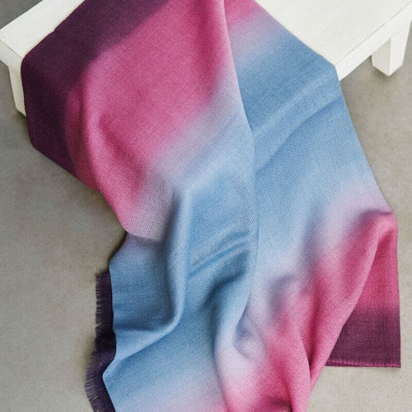 Iris Haze Cashmere Merino Handloom Scarf Scarves Studio Variously 