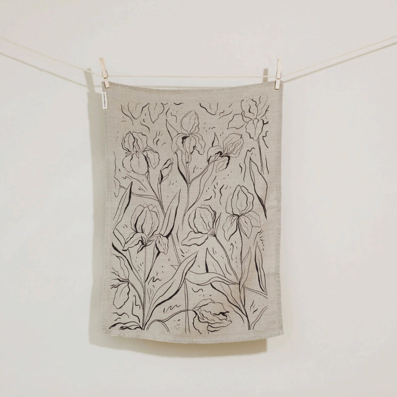 Iris Linen Tea Towel Tea Towels Elana Gabrielle Flax 