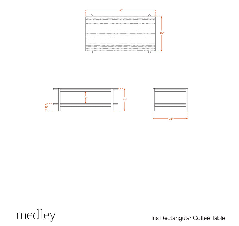 Iris Rectangular Coffee Table Coffee Tables Medley 