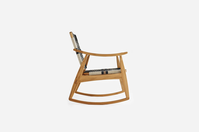 Izapa Rocking Chair | Colonial Pattern Lounge Chair MasayaCo 