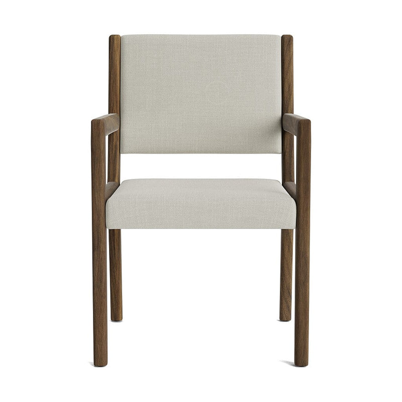 Jasmi Dining Arm Chair in Natural Latex - Cotton Dining Chairs Medley Walnut Larkspur Hemp 