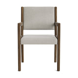 Jasmi Dining Arm Chair in Natural Latex - Cotton Dining Chairs Medley Walnut Meadow Dove 