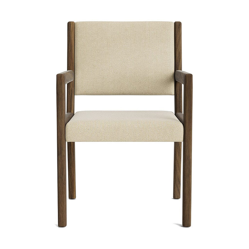 Jasmi Dining Arm Chair in Natural Latex - Cotton Dining Chairs Medley Walnut Meadow Pebble 