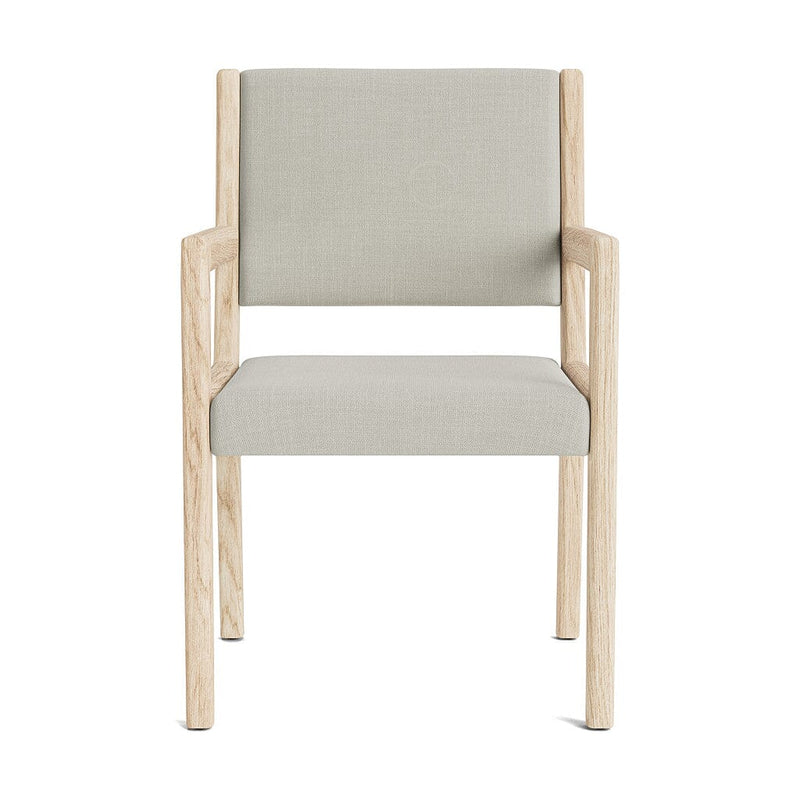 Jasmi Dining Arm Chair in Natural Latex - Cotton Dining Chairs Medley White Oak Larkspur Hemp 