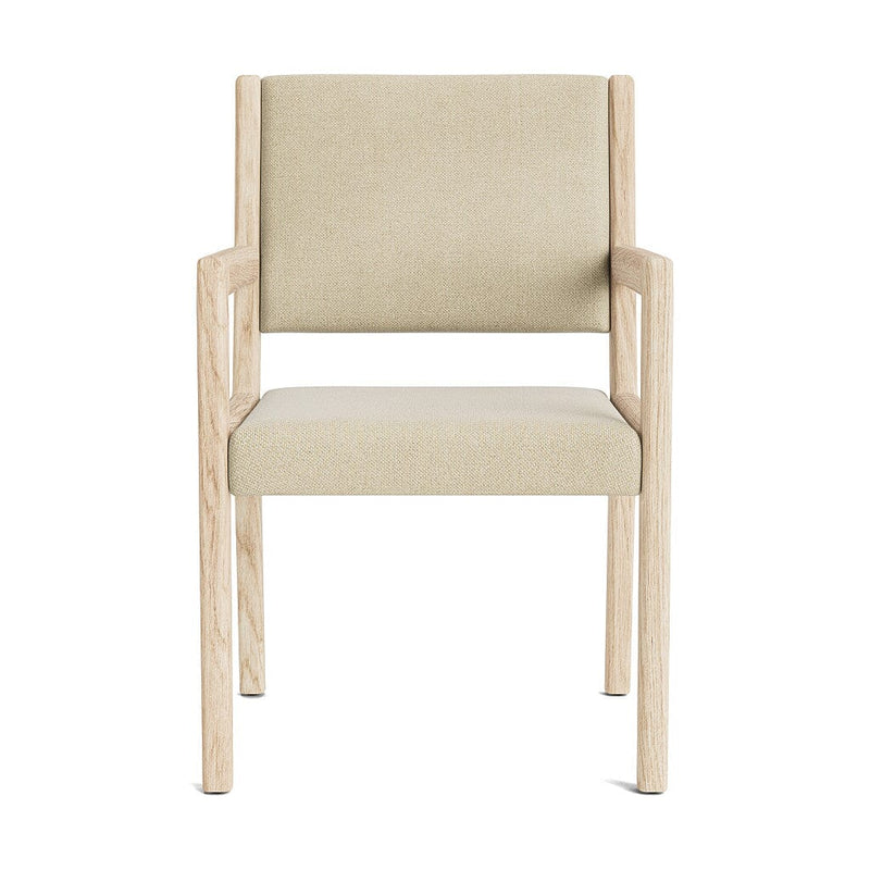 Jasmi Dining Arm Chair in Natural Latex - Cotton Dining Chairs Medley White Oak Meadow Pebble 