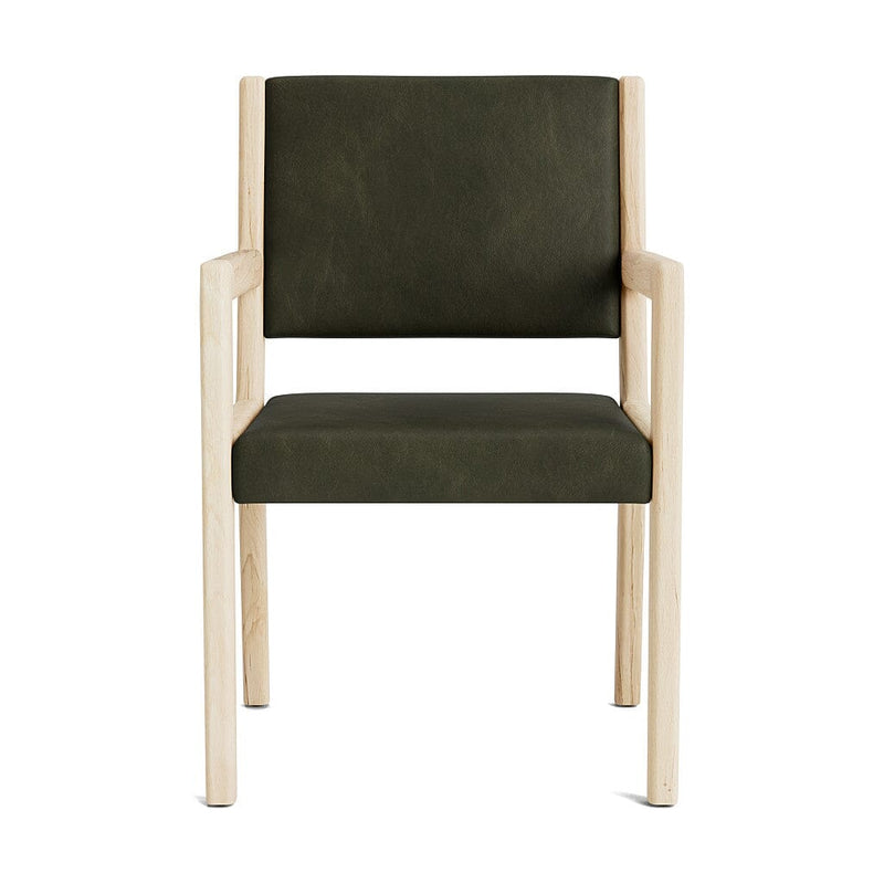 Jasmi Dining Arm Chair in Natural Latex - Leather Dining Chairs Medley Maple Bodie Moss 