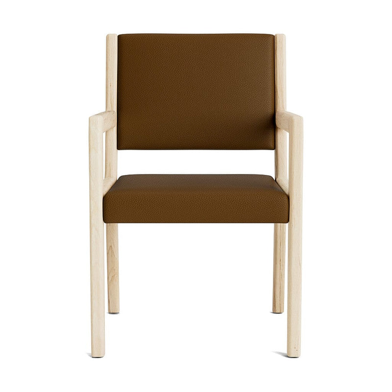 Jasmi Dining Arm Chair in Natural Latex - Leather Dining Chairs Medley Maple Tomo Chestnut 