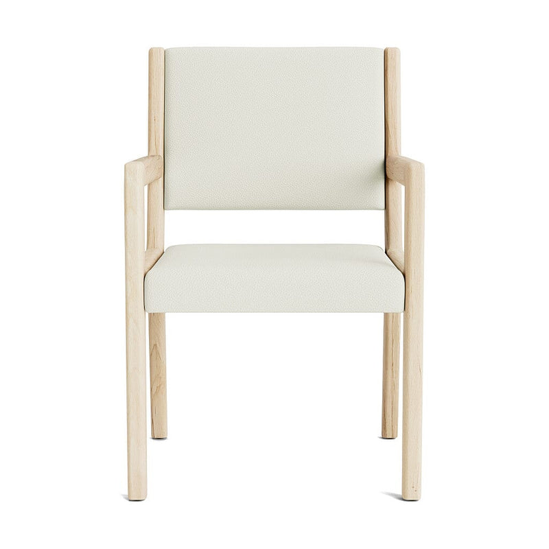 Jasmi Dining Arm Chair in Natural Latex - Leather Dining Chairs Medley Maple Tomo Cream 