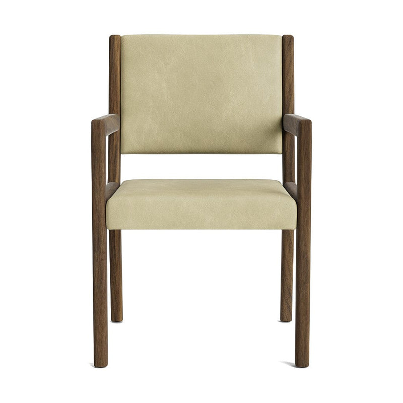 Jasmi Dining Arm Chair in Natural Latex - Leather Dining Chairs Medley Walnut Bodie Linen 