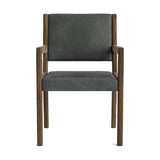 Jasmi Dining Arm Chair in Natural Latex - Leather Dining Chairs Medley Walnut Bodie Pewter 