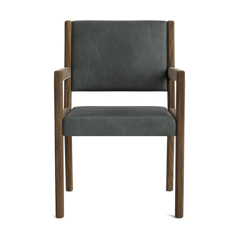 Jasmi Dining Arm Chair in Natural Latex - Leather Dining Chairs Medley Walnut Bodie Pewter 