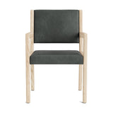 Jasmi Dining Arm Chair in Natural Latex - Leather Dining Chairs Medley White Oak Bodie Pewter 