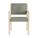 Jasmi Dining Arm Chair in Natural Latex - Leather Dining Chairs Medley White Oak Bodie Smoke 