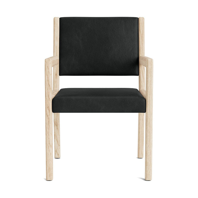 Jasmi Dining Arm Chair in Natural Latex - Leather Dining Chairs Medley White Oak Bodie Wolf 