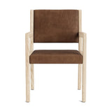 Jasmi Dining Arm Chair in Natural Latex - Leather Dining Chairs Medley White Oak Palomar Saddle 