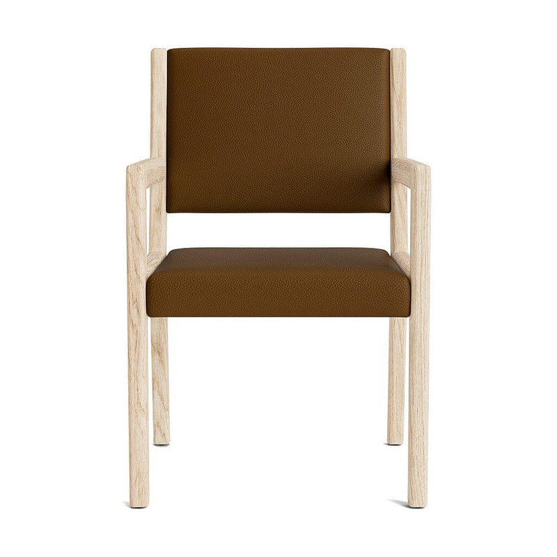 Jasmi Dining Arm Chair in Natural Latex - Leather Dining Chairs Medley White Oak Tomo Chestnut 