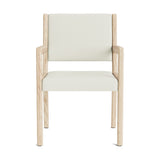 Jasmi Dining Arm Chair in Natural Latex - Leather Dining Chairs Medley White Oak Tomo Cream 