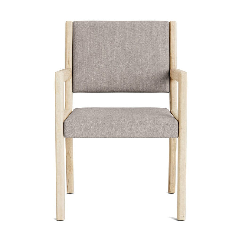 Jasmi Dining Arm Chair in Natural Latex - Linen Dining Chairs Medley Maple Juneberry Cobblestone 