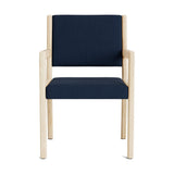 Jasmi Dining Arm Chair in Natural Latex - Linen Dining Chairs Medley Maple Juneberry Indigo 