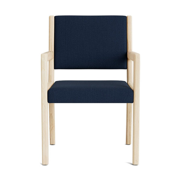 Jasmi Dining Arm Chair in Natural Latex - Linen Dining Chairs Medley Maple Juneberry Indigo 