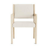 Jasmi Dining Arm Chair in Natural Latex - Linen Dining Chairs Medley Maple Juneberry Porridge 