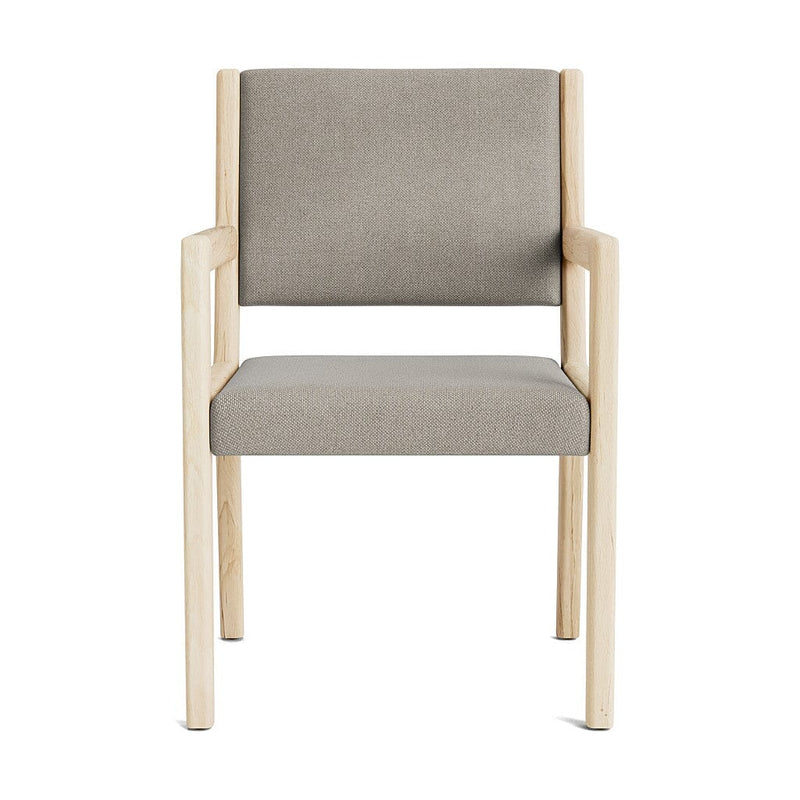 Jasmi Dining Arm Chair in Natural Latex - Linen Dining Chairs Medley Maple Stonecrop Flax 