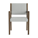 Jasmi Dining Arm Chair in Natural Latex - Linen Dining Chairs Medley Walnut Juneberry Caribou 