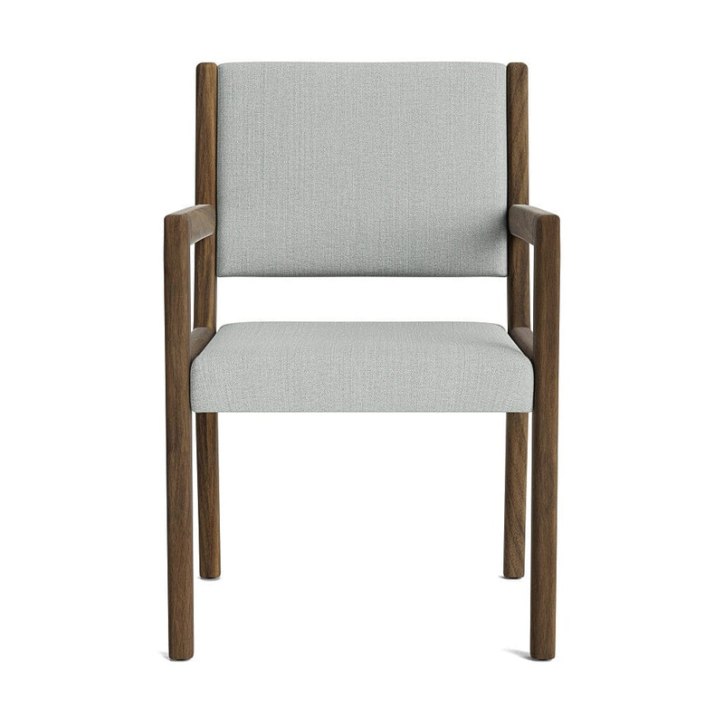 Jasmi Dining Arm Chair in Natural Latex - Linen Dining Chairs Medley Walnut Juneberry Caribou 