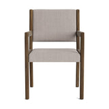 Jasmi Dining Arm Chair in Natural Latex - Linen Dining Chairs Medley Walnut Juneberry Cobblestone 