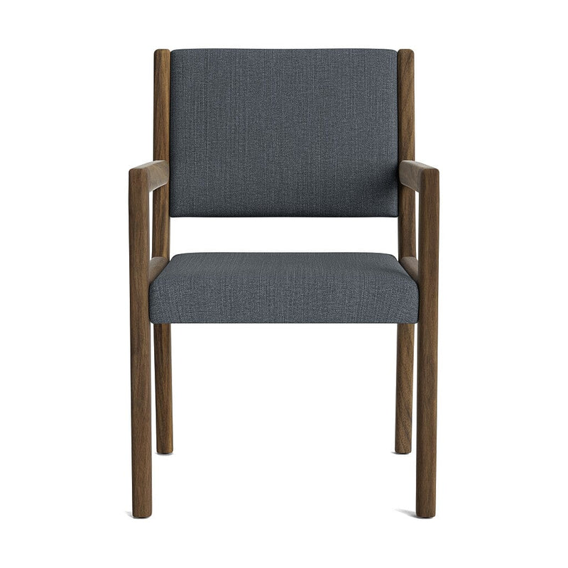 Jasmi Dining Arm Chair in Natural Latex - Linen Dining Chairs Medley Walnut Juneberry Peppercorn 