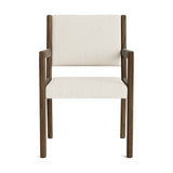 Jasmi Dining Arm Chair in Natural Latex - Linen Dining Chairs Medley Walnut Juneberry Porridge 