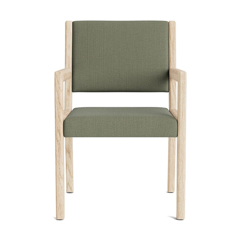 Jasmi Dining Arm Chair in Natural Latex - Linen Dining Chairs Medley White Oak Juneberry Caribou 