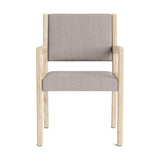 Jasmi Dining Arm Chair in Natural Latex - Linen Dining Chairs Medley White Oak Juneberry Cobblestone 