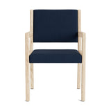 Jasmi Dining Arm Chair in Natural Latex - Linen Dining Chairs Medley White Oak Juneberry Indigo 