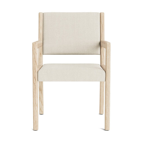 Jasmi Dining Arm Chair in Natural Latex - Linen Dining Chairs Medley White Oak Juneberry Jasmine 