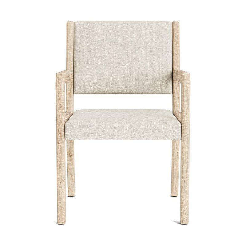 Jasmi Dining Arm Chair in Natural Latex - Linen Dining Chairs Medley White Oak Juneberry Jasmine 