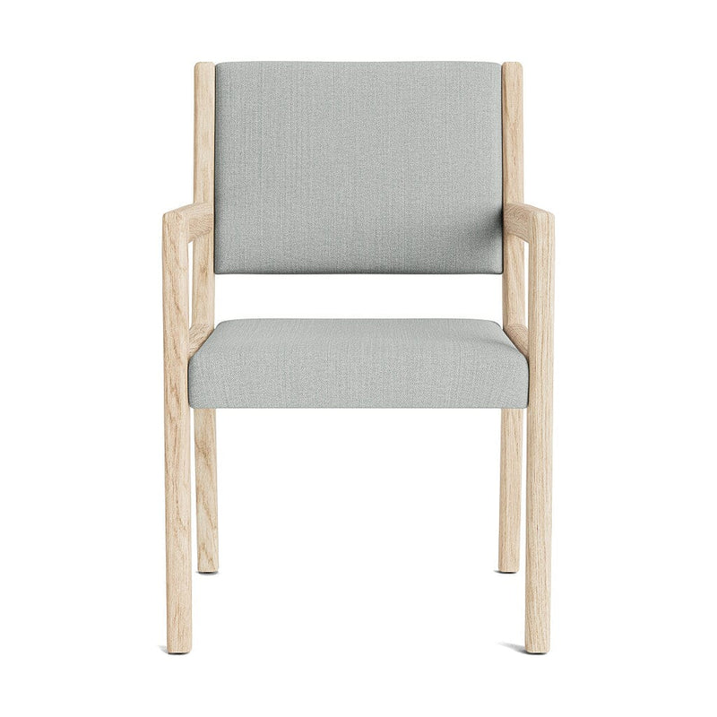 Jasmi Dining Arm Chair in Natural Latex - Linen Dining Chairs Medley White Oak Juneberry Jicama 