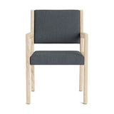 Jasmi Dining Arm Chair in Natural Latex - Linen Dining Chairs Medley White Oak Juneberry Peppercorn 