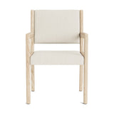 Jasmi Dining Arm Chair in Natural Latex - Linen Dining Chairs Medley White Oak Juneberry Porridge 