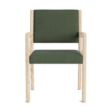 Jasmi Dining Arm Chair in Natural Latex - Linen Dining Chairs Medley White Oak Juneberry Tarragon 