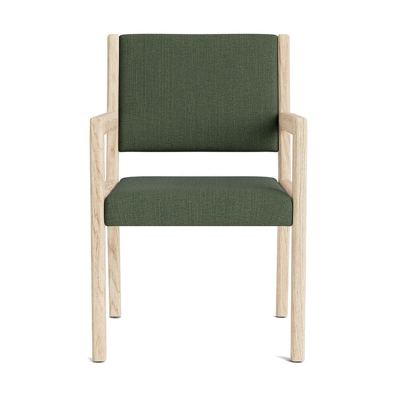 Jasmi Dining Arm Chair in Natural Latex - Linen Dining Chairs Medley White Oak Juneberry Tarragon 