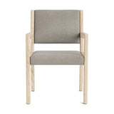 Jasmi Dining Arm Chair in Natural Latex - Linen Dining Chairs Medley White Oak Stonecrop Flax 